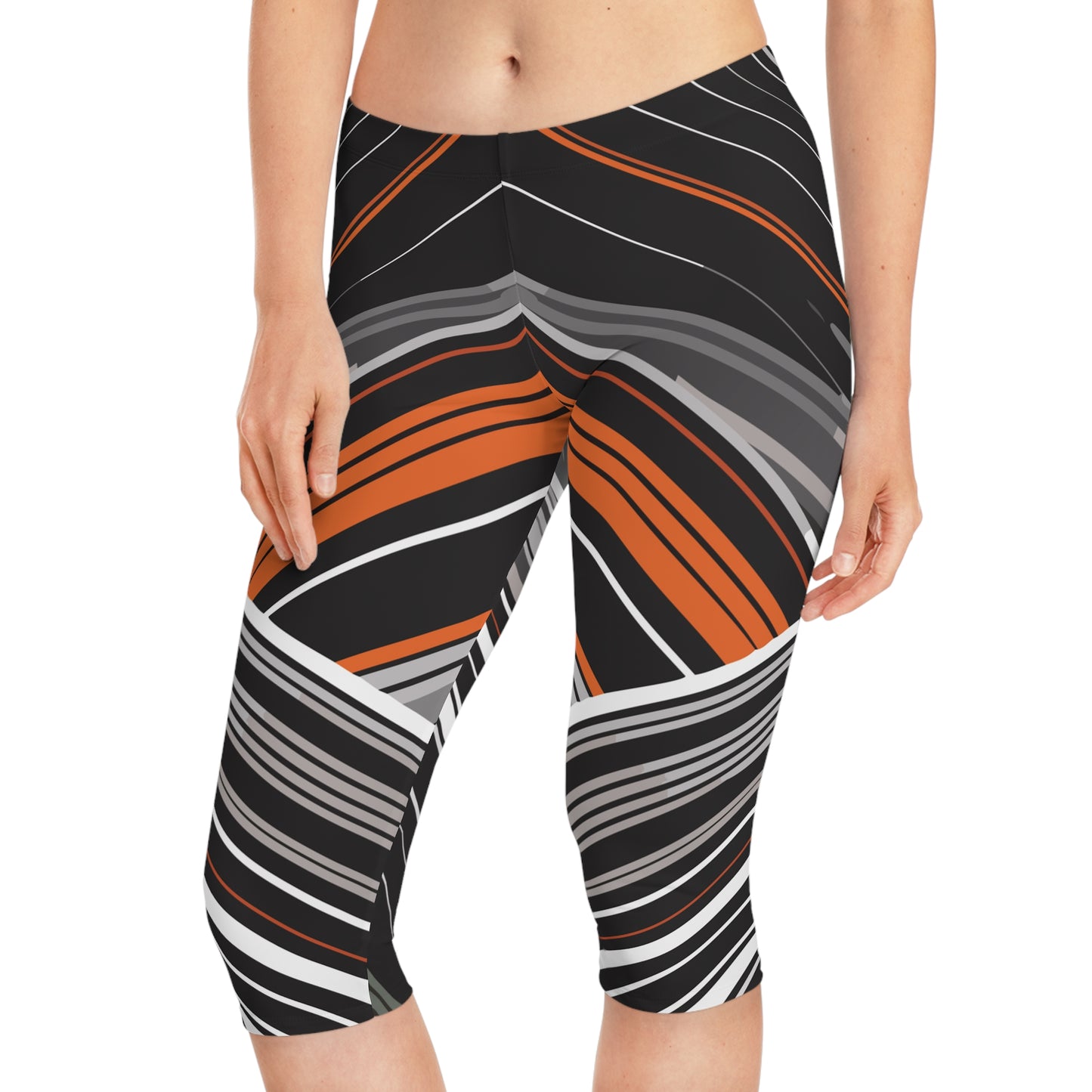 Stripes Capri Leggings - PPU BEST
