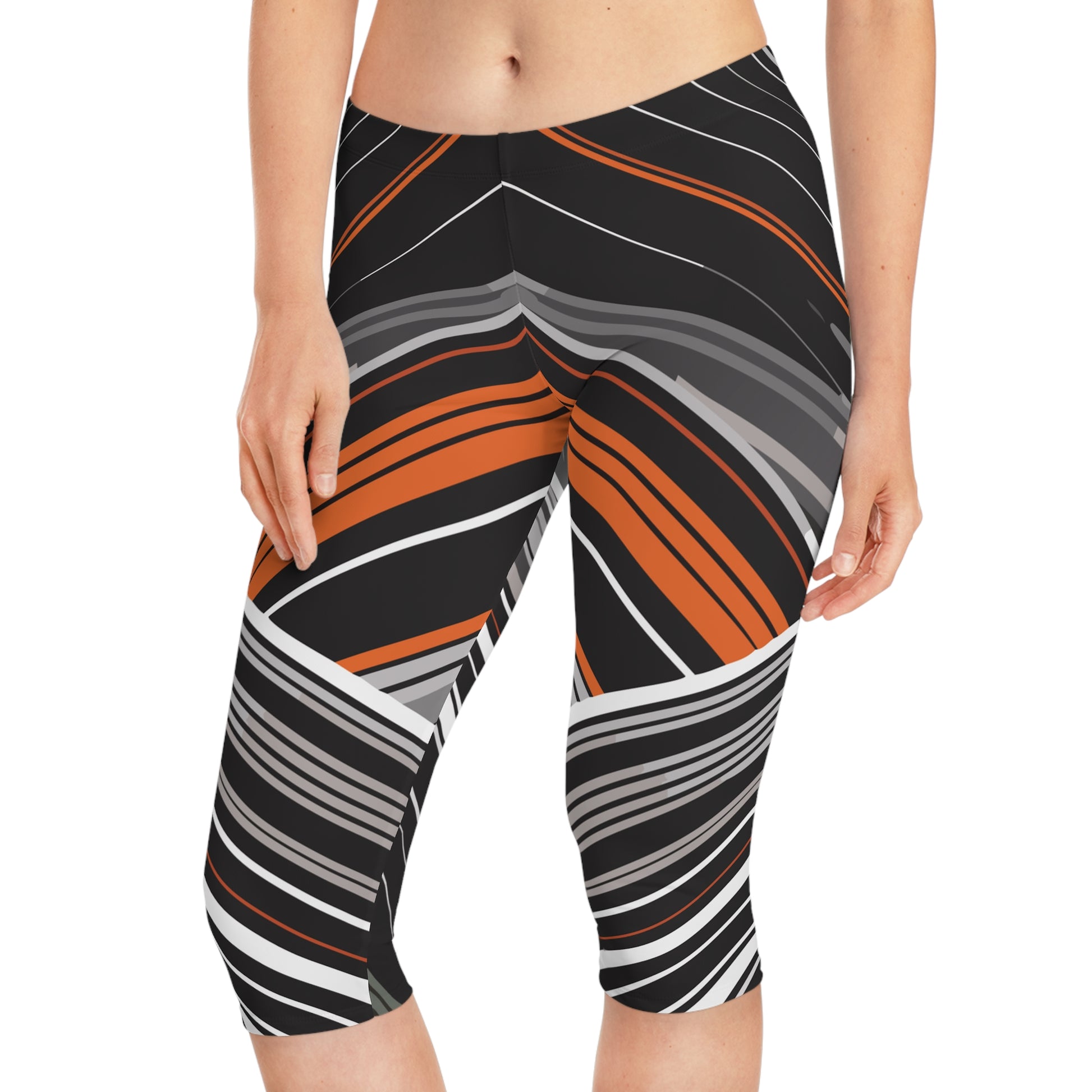 Stripes Capri Leggings - PPU BEST