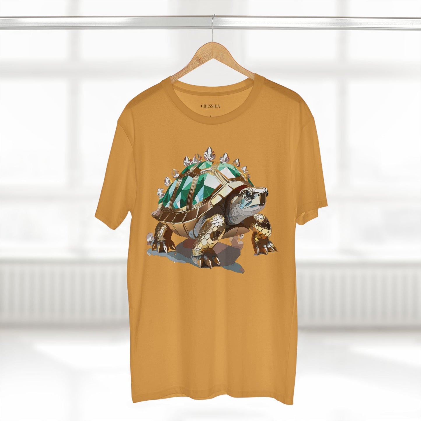Turtle Graphic Unisex 100 Cotton Tee With Unique Animal Golden Medallion Art Design 33