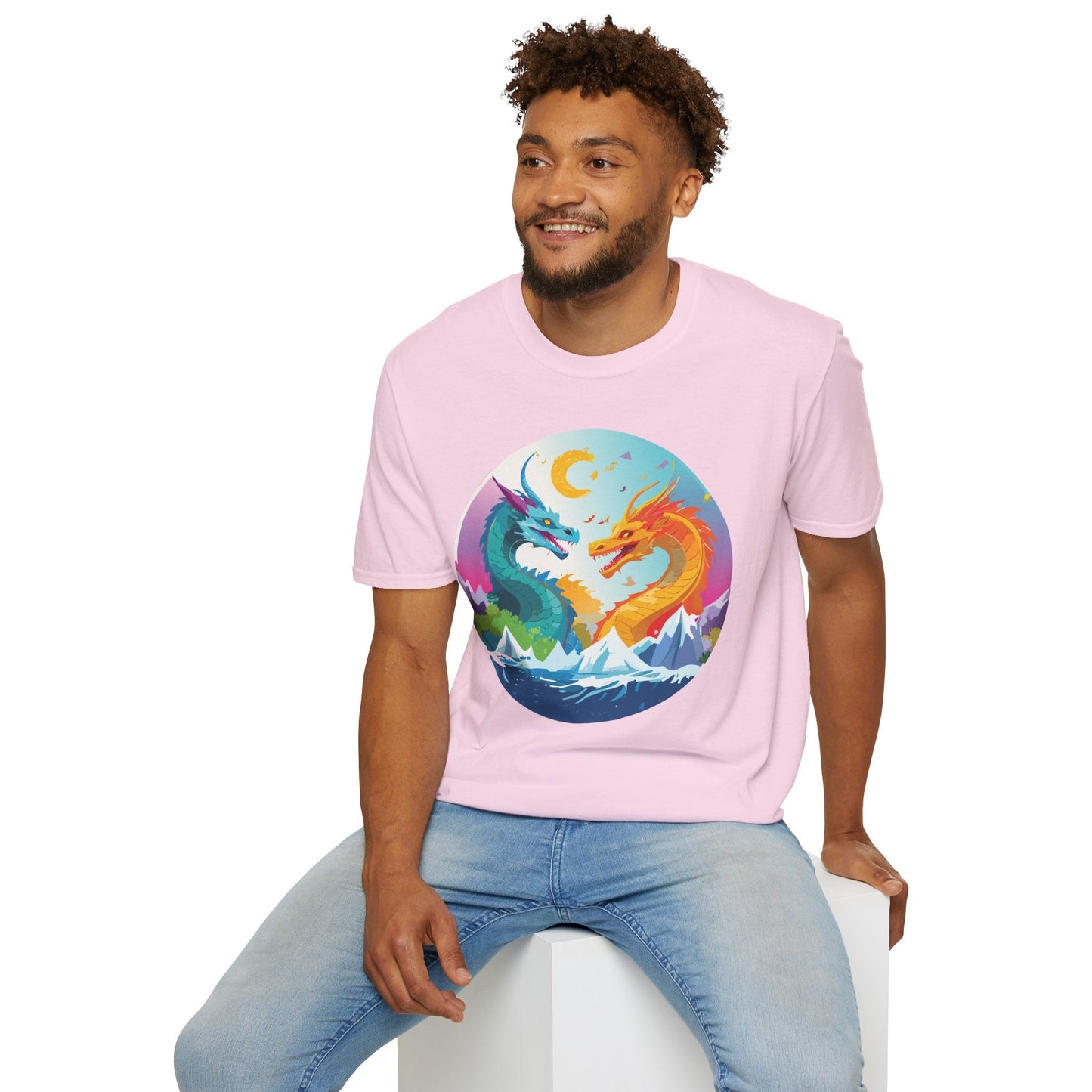 Dragon Graphic Unisex Cotton Softstyle Art Design Tee With Animals 29