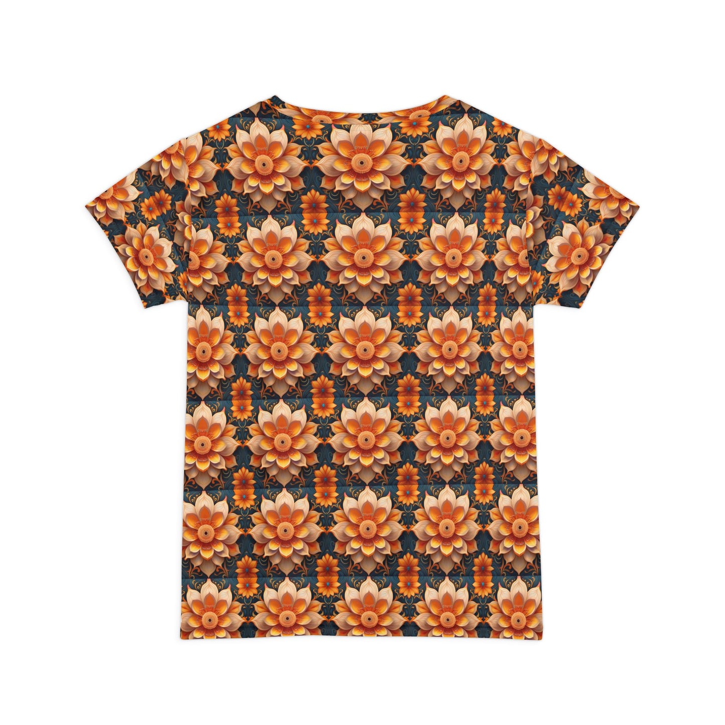 Women Poly Span T-Shirt with Floral Print