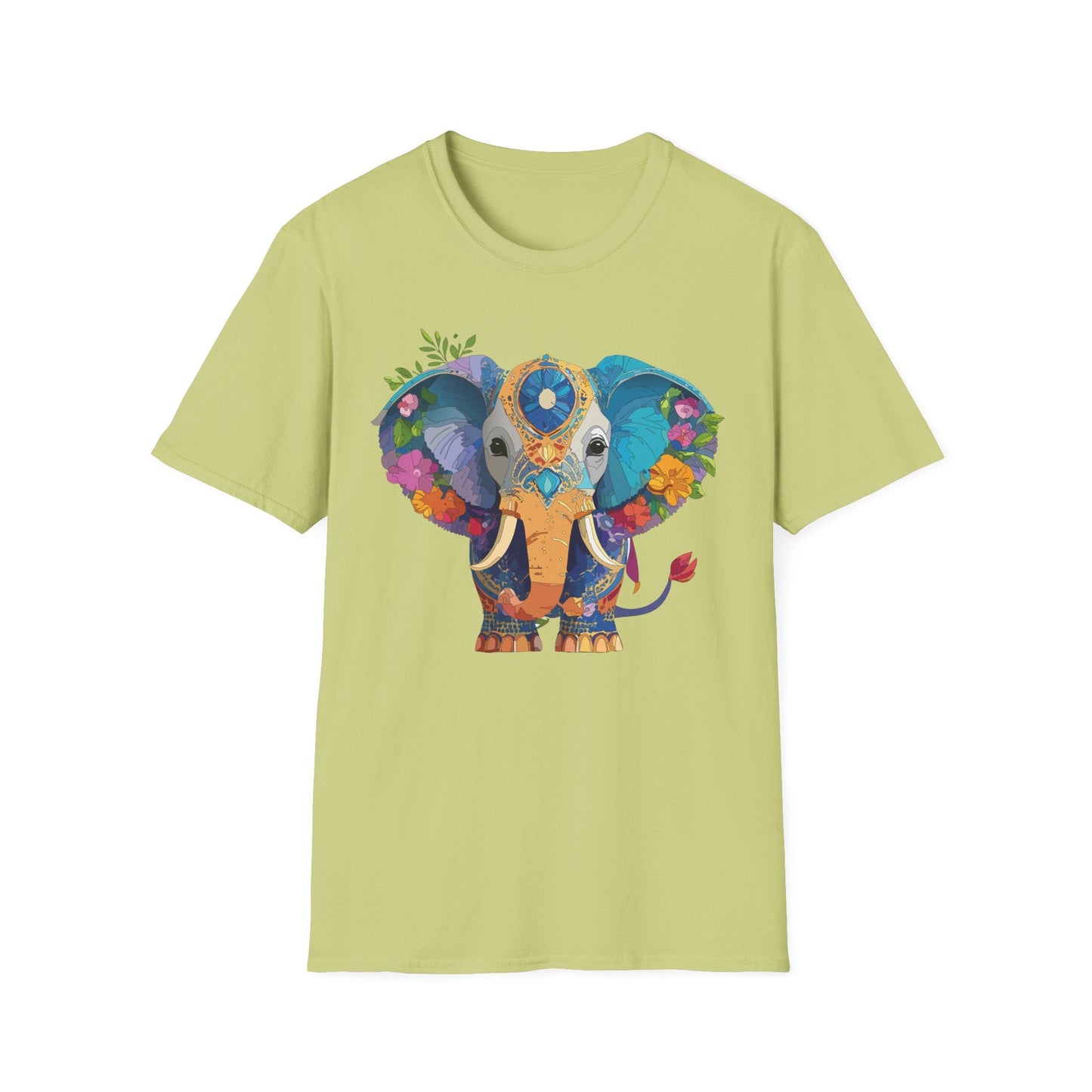 Elephant Graphic Shirt For Adults Unisex Softstyle Tee 100 Percent Cotton Gildan 64000