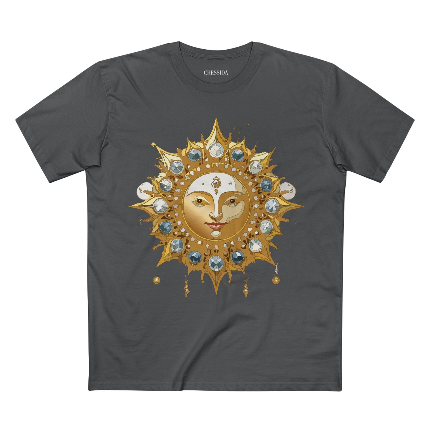 Gold Sun Graphic Unisex 100 Cotton T-Shirt with Golden Art Design 1