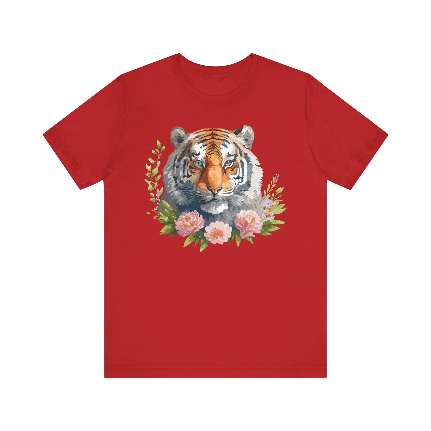 Floral Tiger Shirt, Animal Shirt, Tiger Tee, Unisex Tee, Floral T-shirt, T-Shirt with Animal