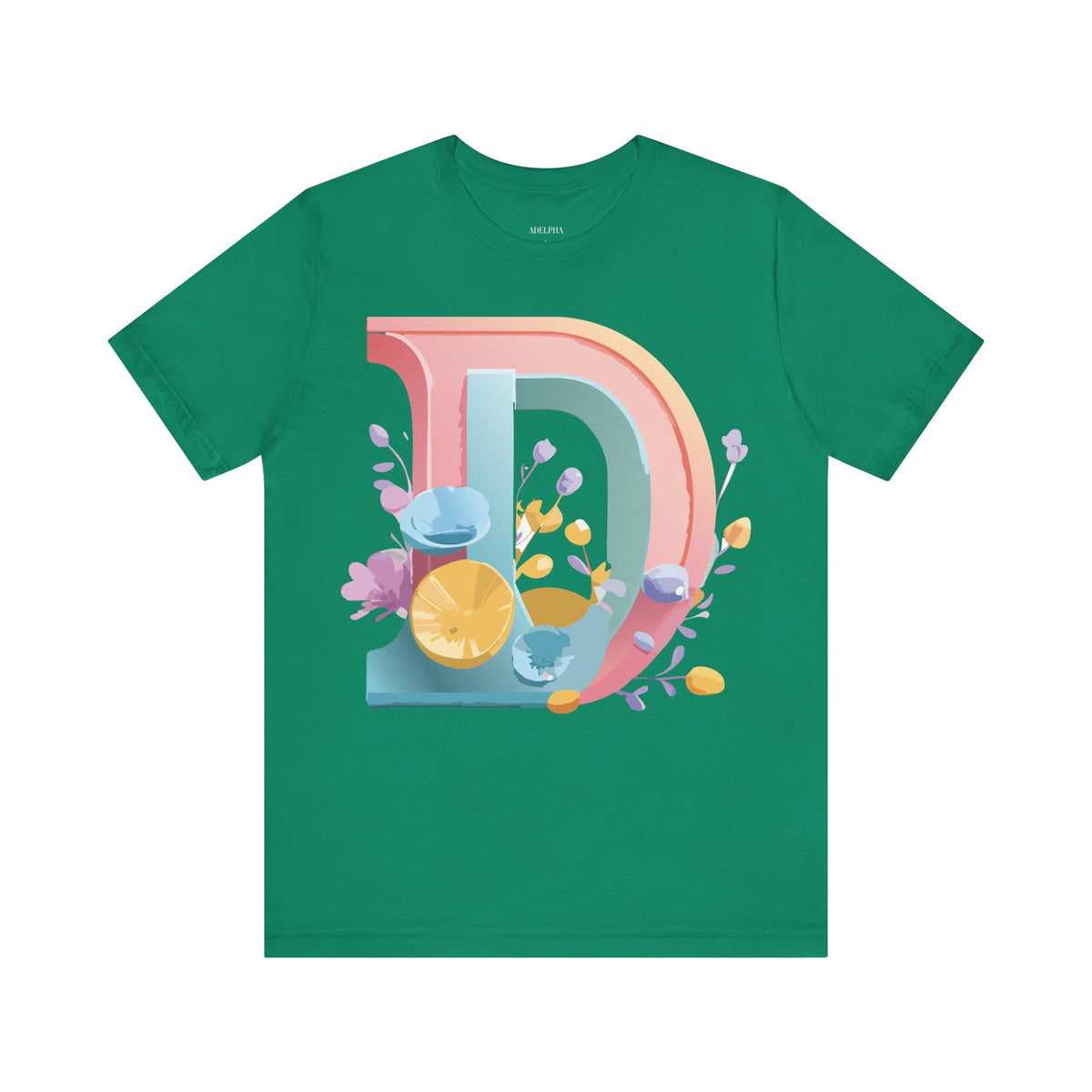 Letter D Graphic Unisex Cotton Bella+Canvas Tee with Art Letter Design