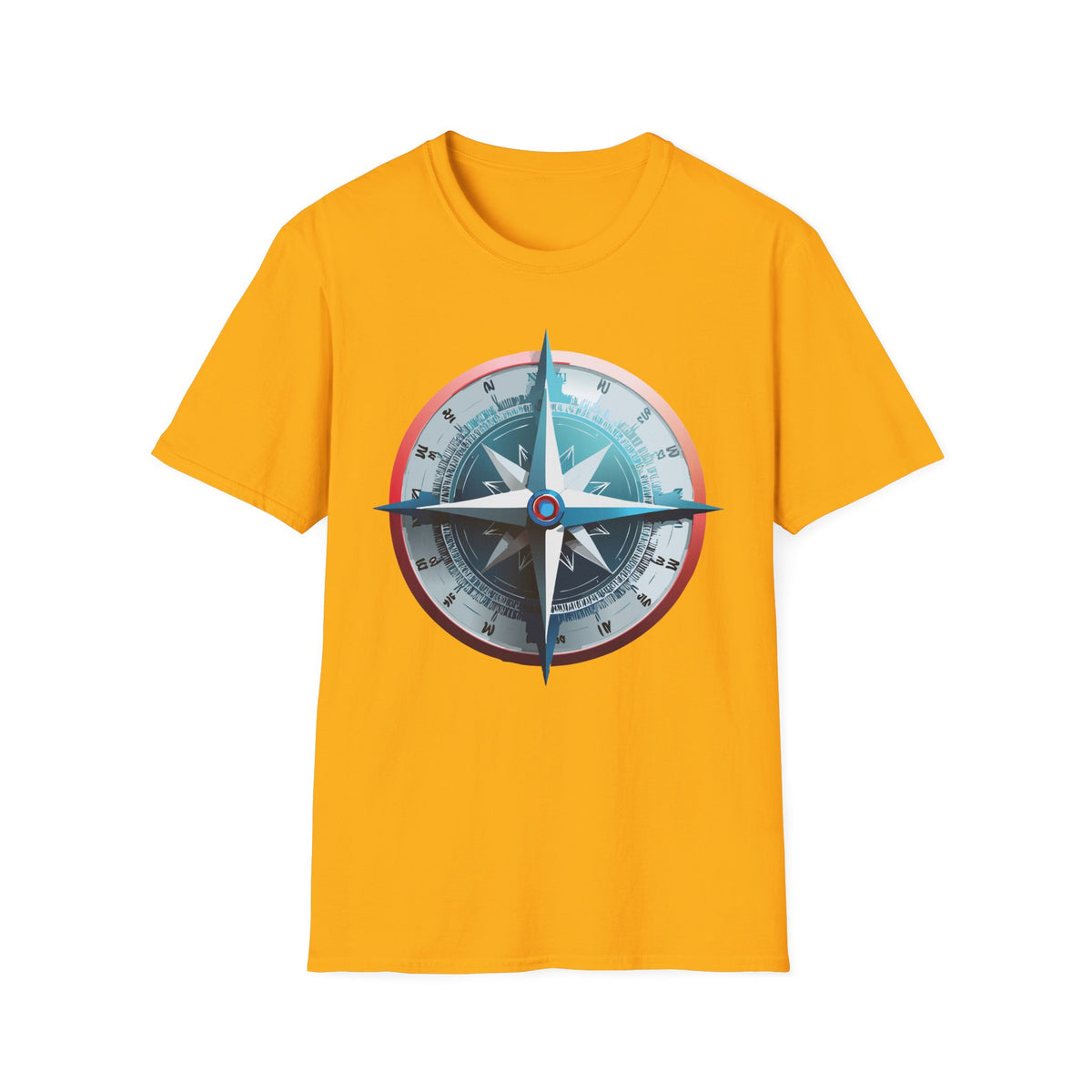 Nautical Compass Graphic T-Shirt | Vintage Compass Travel Graphic Design Unisex 100 Cotton Gildan T-Shirt