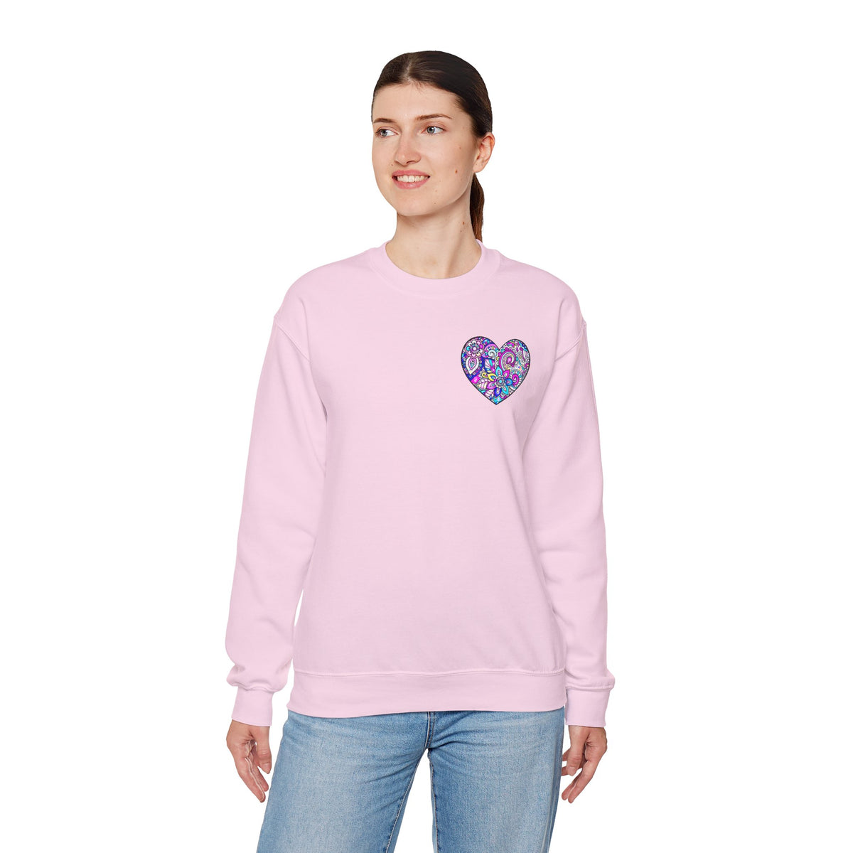 Small Heart Sweatshirt, Floral Heart Sweatshirt, Floral Love Sweatshirt, Valentine's Day Sweatshirt, Heart Floral Sweatshirt 101