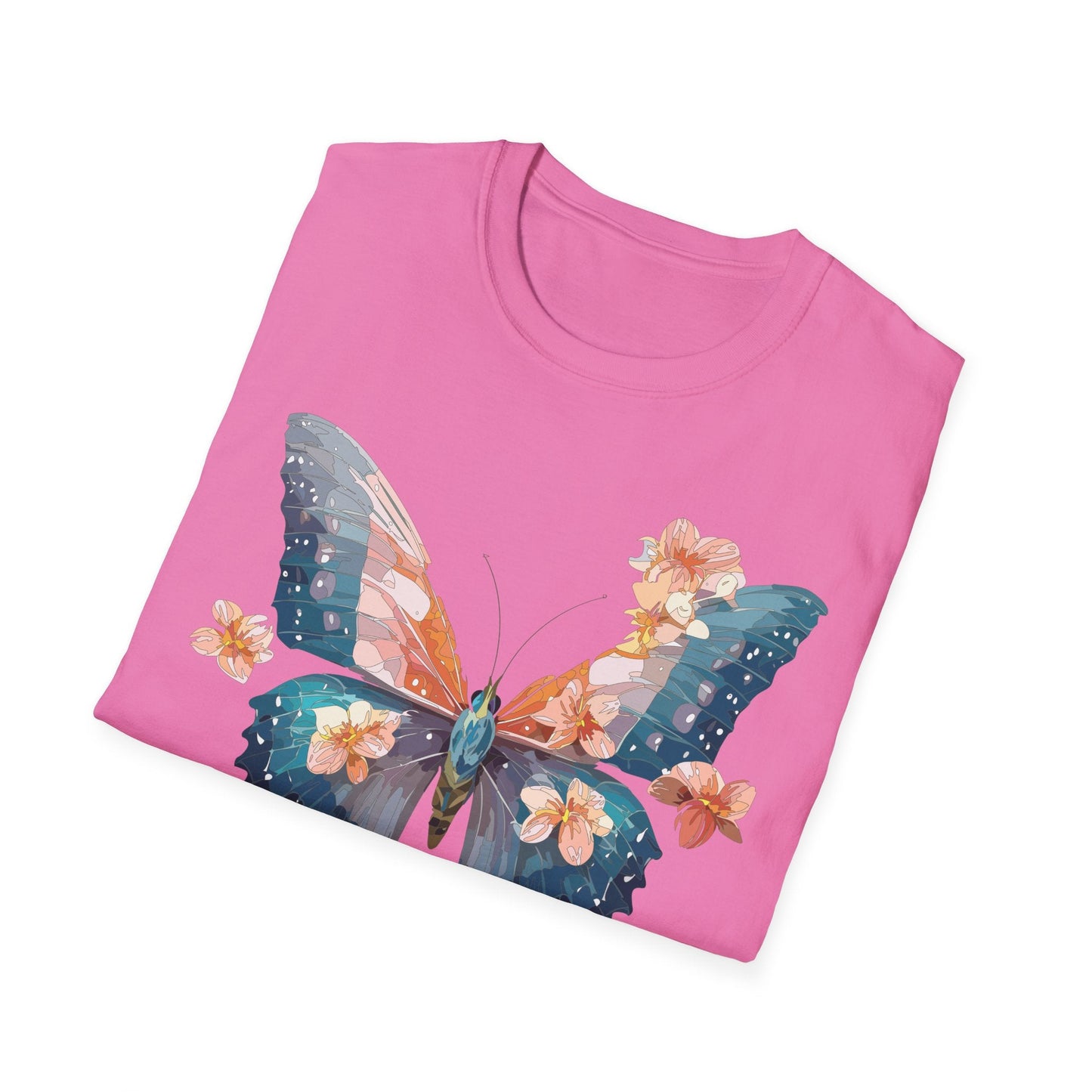 Butterfly Shirt Unisex T Shirt Monarch Print Gildan Softstyle 64000 Ring Spun Cotton Tee