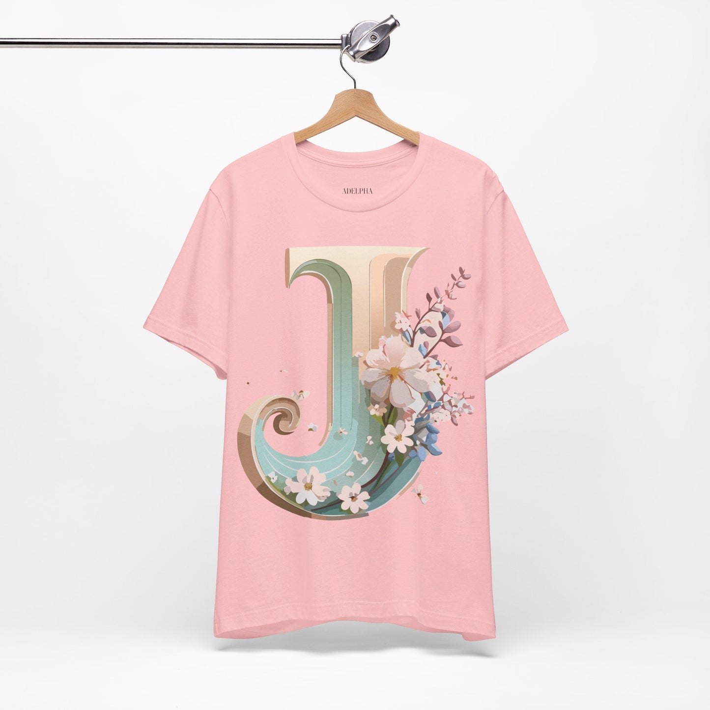 Adelpha Letter J Graphic Tee Unisex Jersey Short Sleeve Vintage Inspired Art Design Shirt