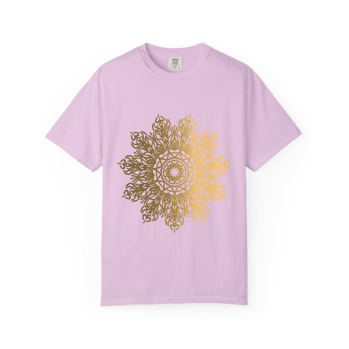 Unisex Garment Dyed Cotton T-Shirt with Mandala Graphic Design