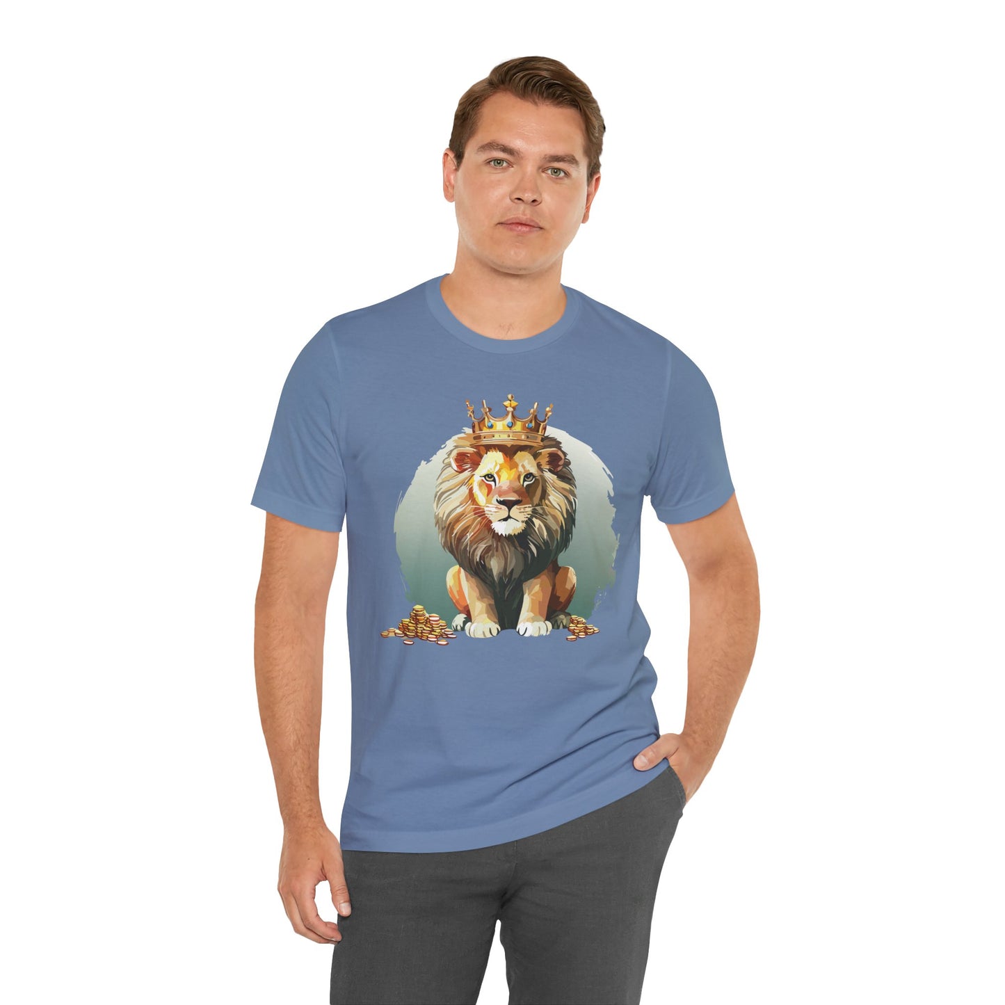 Regal Lion Short Sleeve Tee, Animal Shirt, Lion Tee, Unisex Top, Birthday Gift, Shirt with Animal design