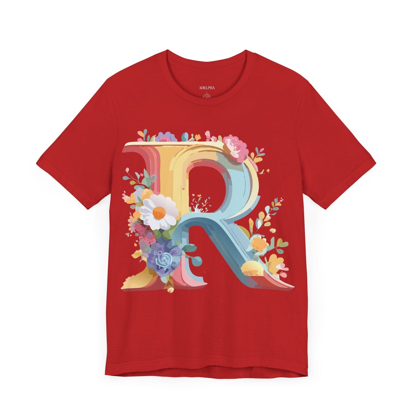 Letter R Shirt Unisex Jersey Short Sleeve Graphic Tee Vintage Inspired Art Design Adelpha