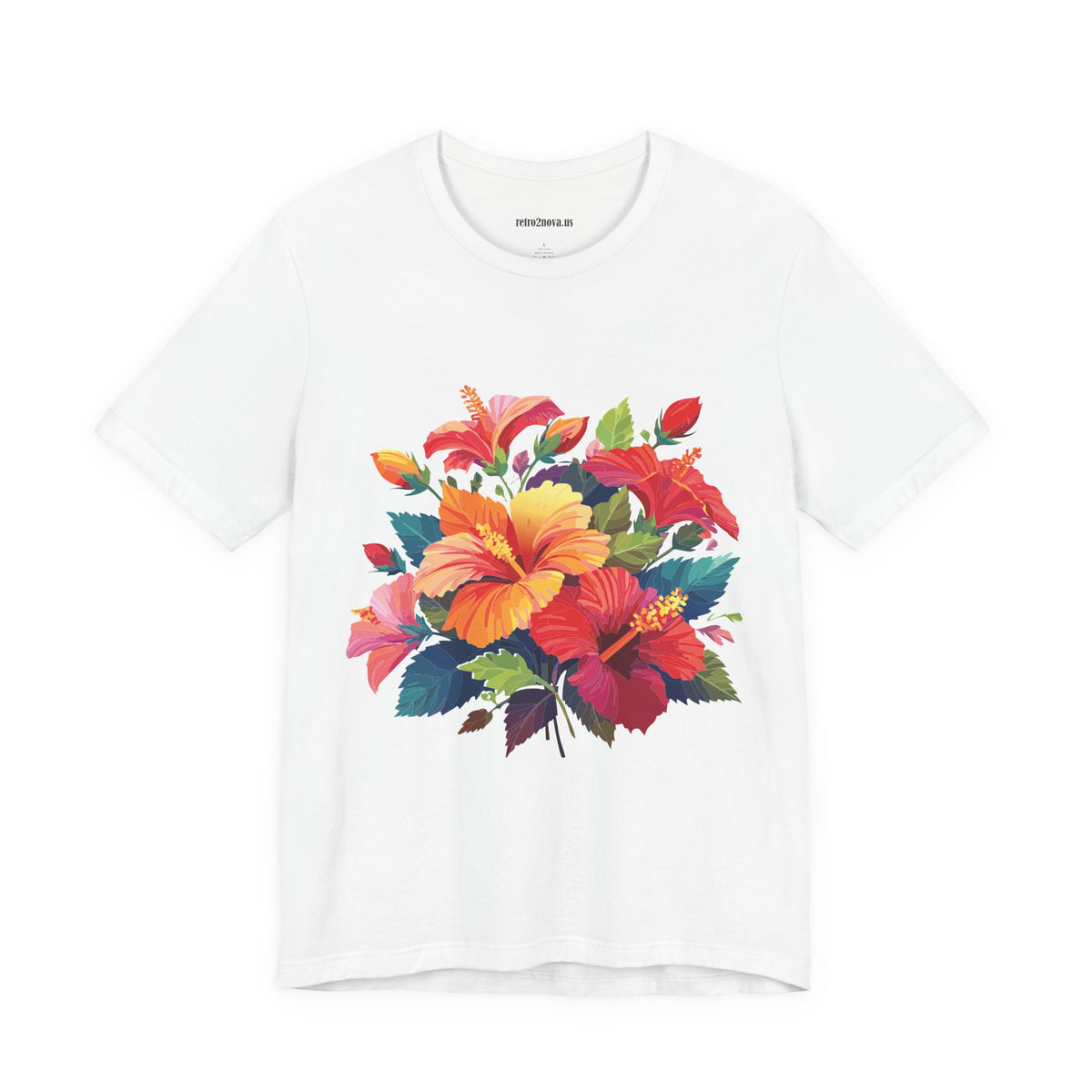 Floral Graphic Unisex Cotton Bella+Canvas Tee with Flowers Design ab7