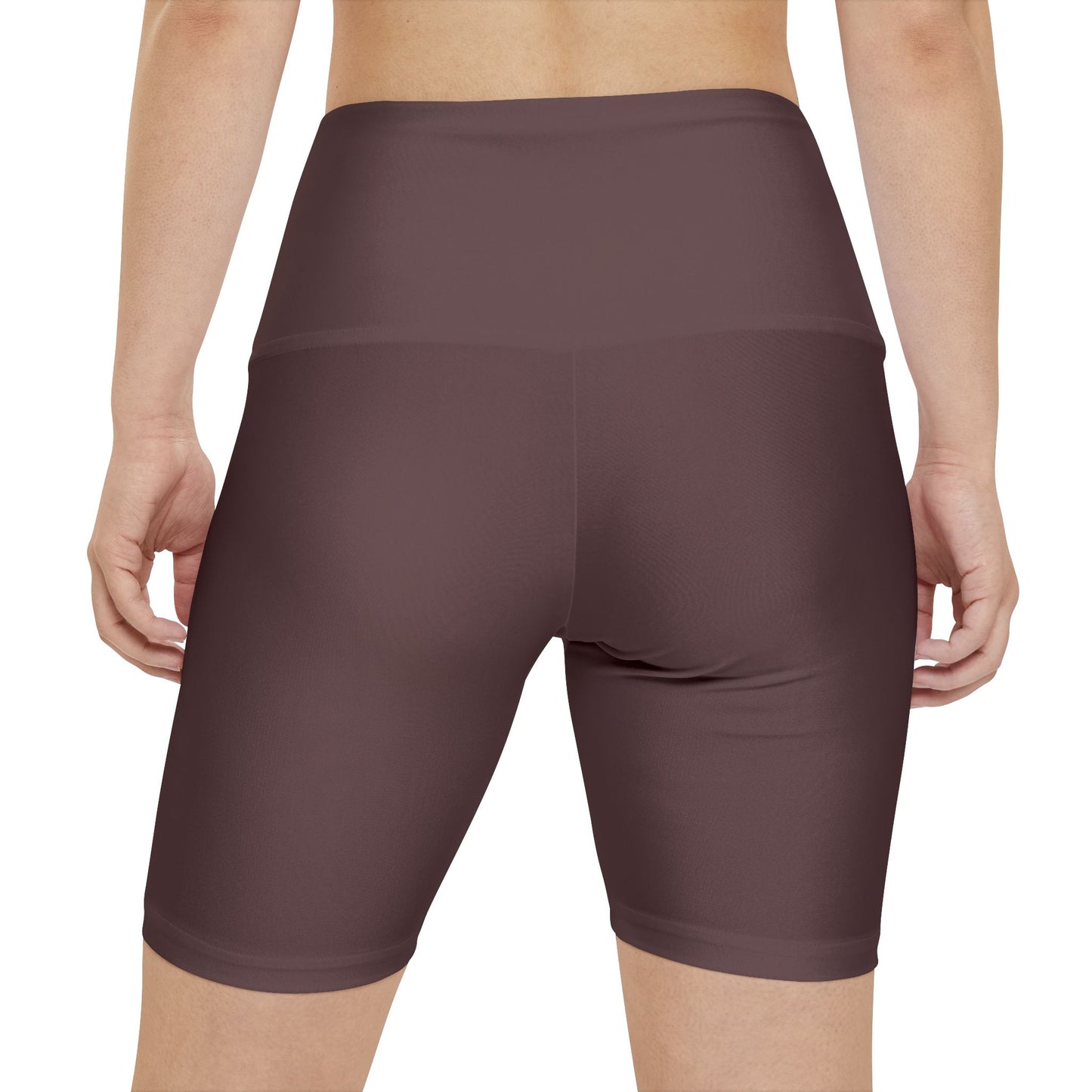 Plum Brown Women's Workout Shorts — High-Waist Biker Shorts for Exercise & Everyday Wear