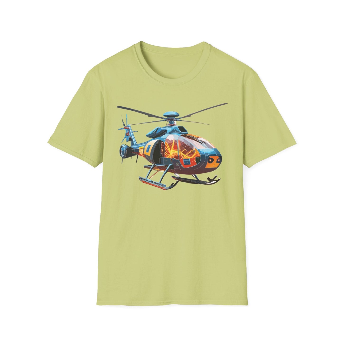 Helicopter Chopper Shirt Unisex Gildan Softstyle 64000 Short Sleeve Tee For Everyday Wear