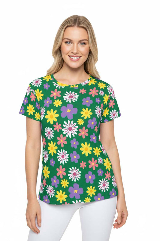 Women Poly Shirt with Floral Print F208