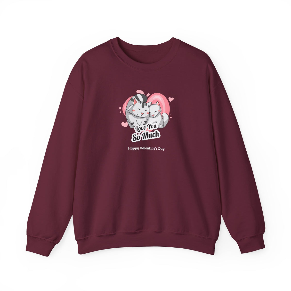 Cat Graphic Valentine's Day Sweatshirt Unisex 50/50 Cotton-Poly Animal Sweatshirt w12