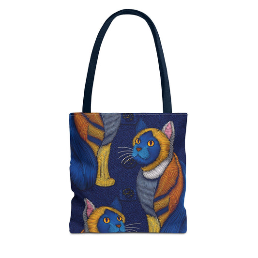 Denim Fabric Imitation Print Unisex Canvas Bag Poly Spun 3 Sizes Tote Bag 190-4