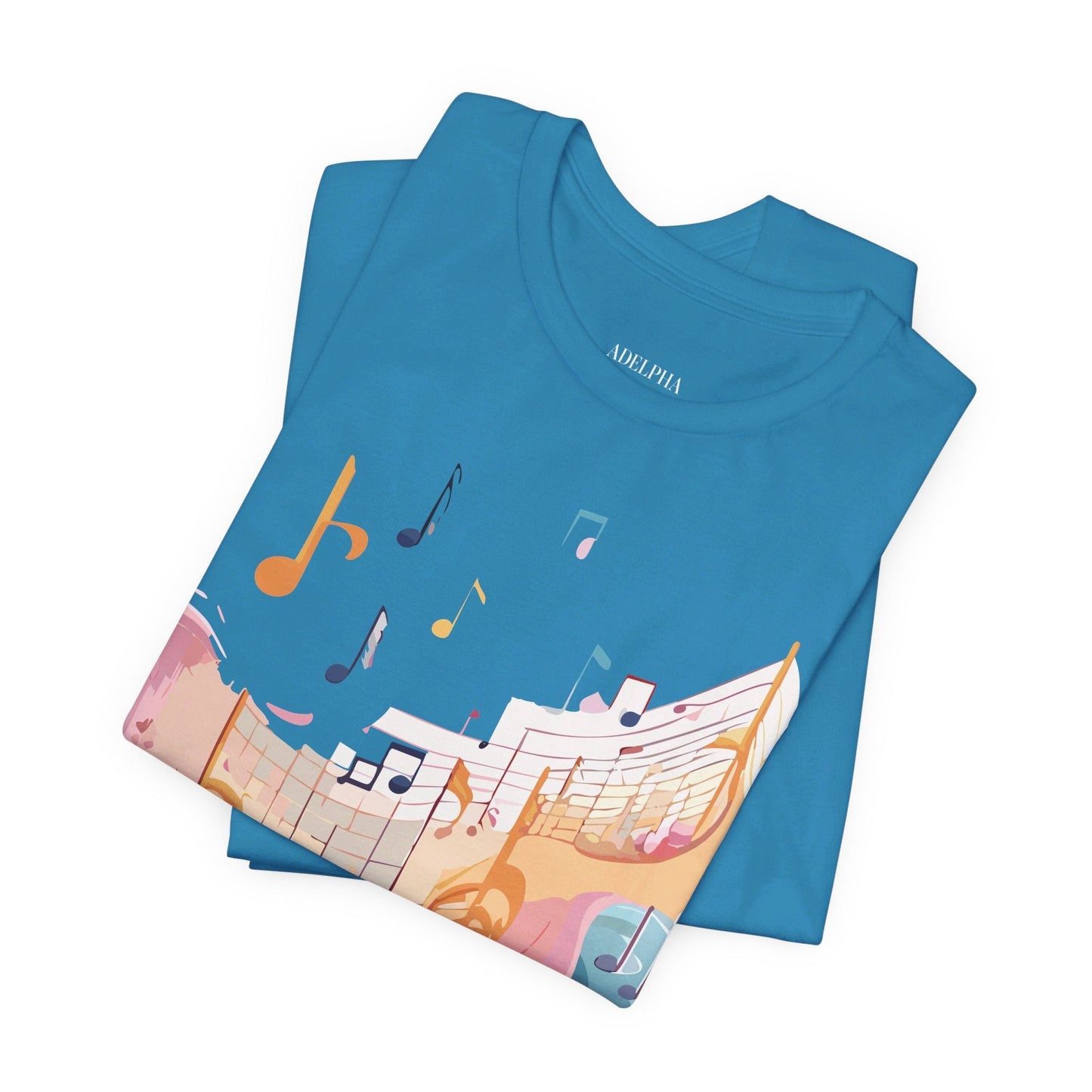Music Graphic Unisex 100 Cotton Vintage Art with Musical Elements Tee 27