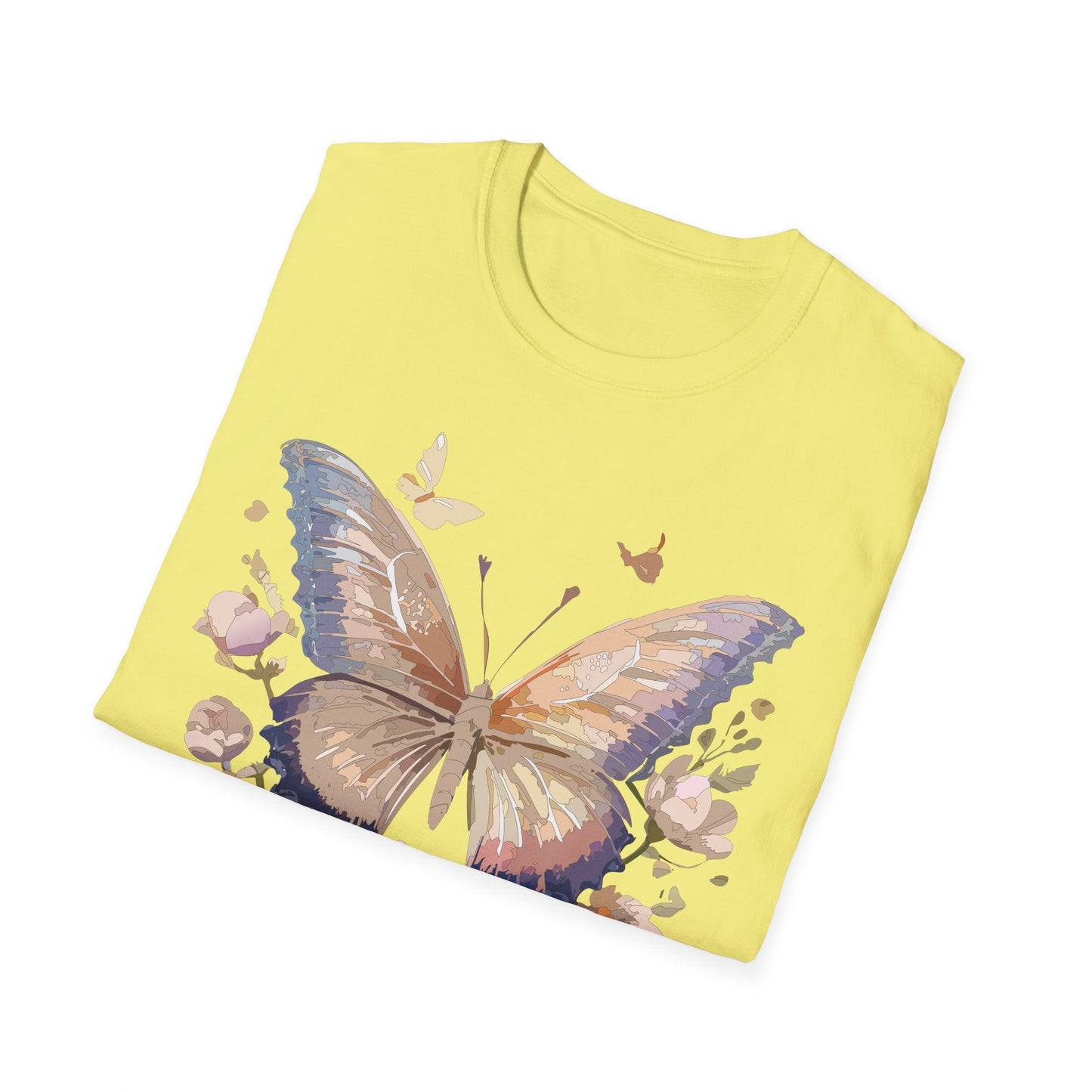 Butterfly T Shirt Unisex Softstyle Monarch Design 100 Percent Cotton Tee For Everyday Comfort