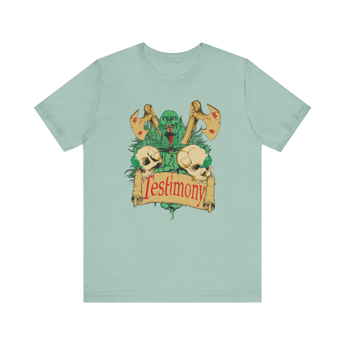 Cthulhu Skull Axes Testimony Tee Lovecraft Horror Mythos Unisex Cotton Shirt Art-42