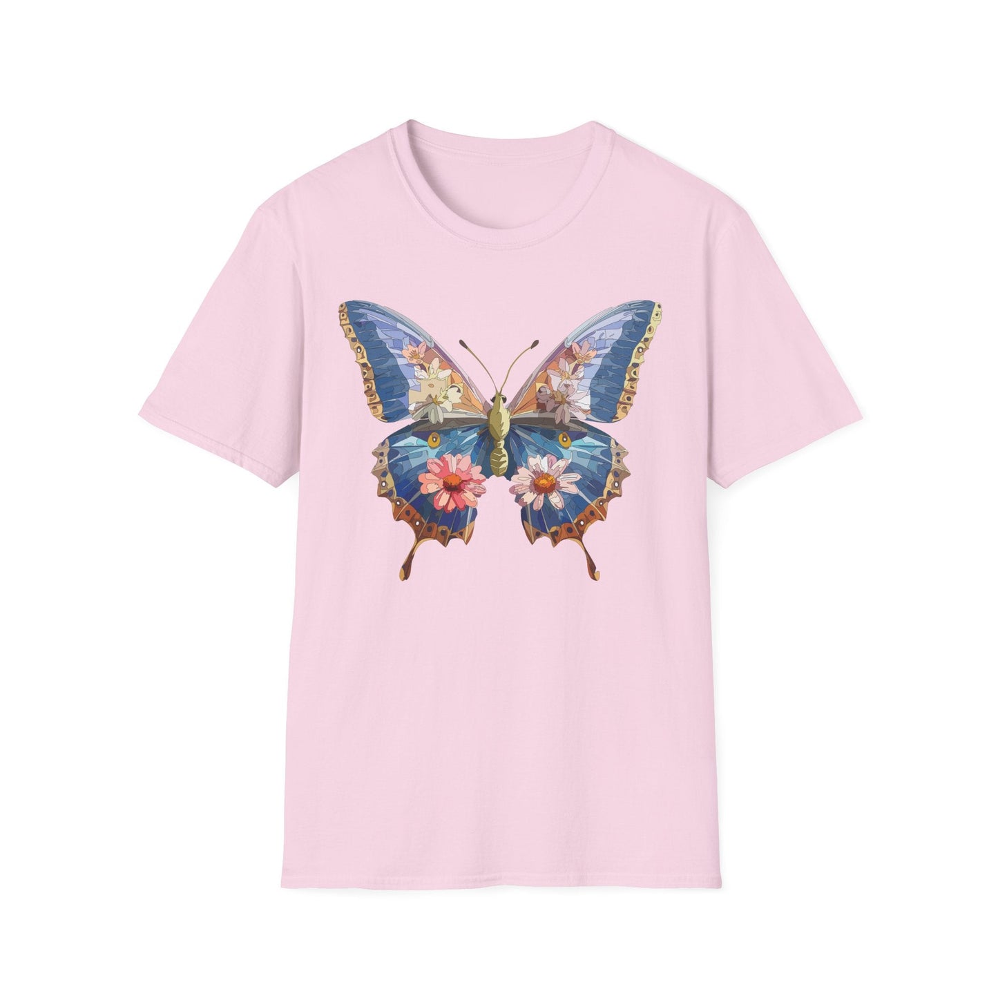 Butterfly T Shirt Unisex Softstyle 64000 Gildan Monarch Design 100 Percent Ring Spun Cotton Tee