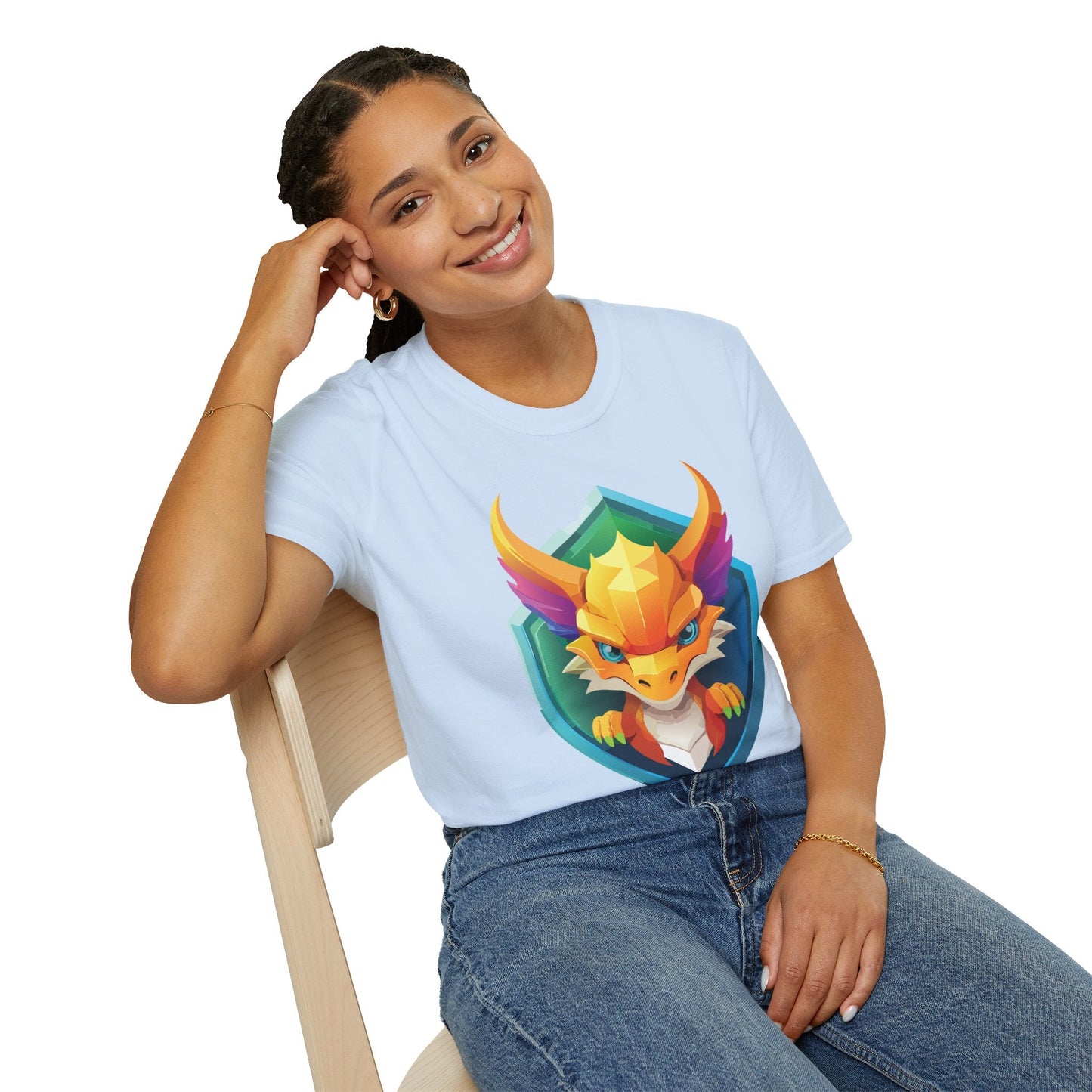Dragon Graphic Unisex Cotton Softstyle Art Design Tee With Animals 11