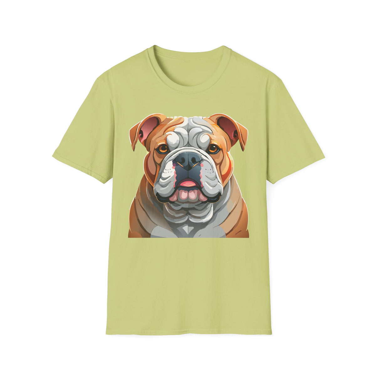 Bulldog Face Graphic T-Shirt | English Bulldog Illustration Tee