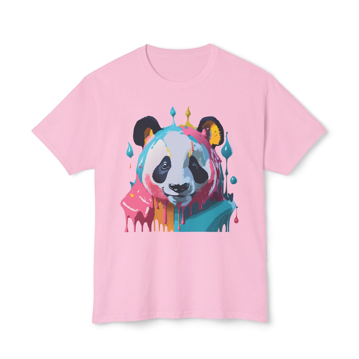 Unisex Panda Art T Shirt With Floral Design Print In HD Cotton 100 Percent USA Made