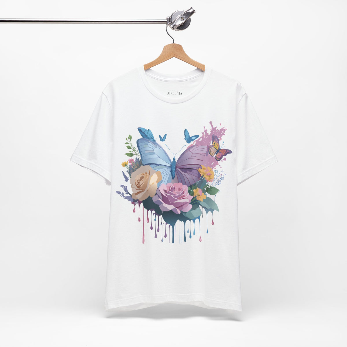 Butterfly Graphic Unisex Cotton Bella+Canvas Tee with Art Design n34