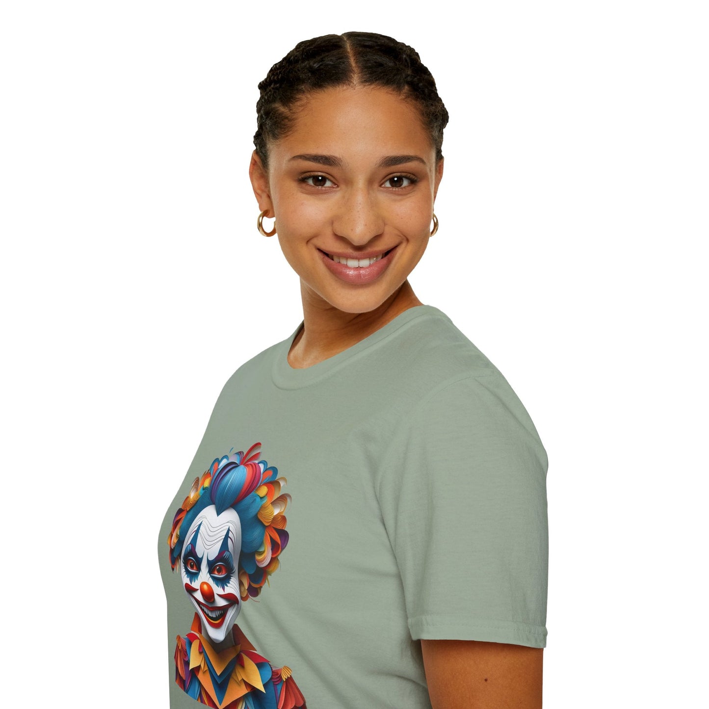 Clown Shirt Unisex T Shirt Short Sleeve Funny Man Circus Tee Gildan Softstyle 64000