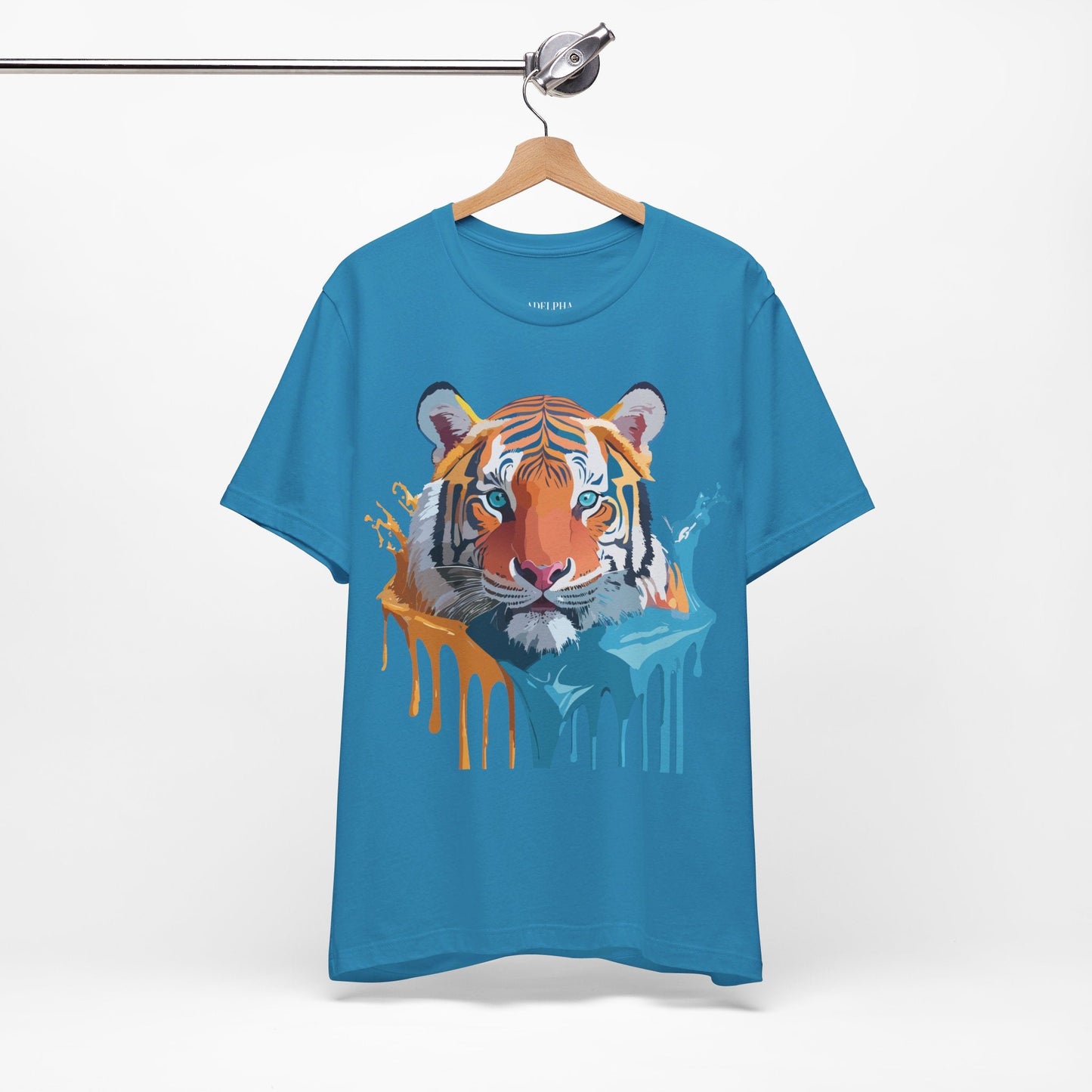 Tiger Graphic Tee Unisex Short Sleeve Shirt Featuring Vintage Inspired Artwork By Adelpha