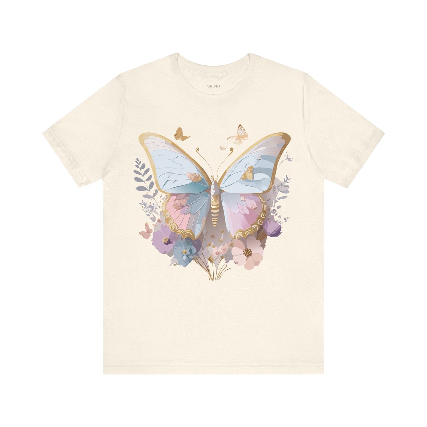 Unisex Graphic Tee Featuring Adelpha Artwork Vintage Butterfly Inspired Short Sleeve