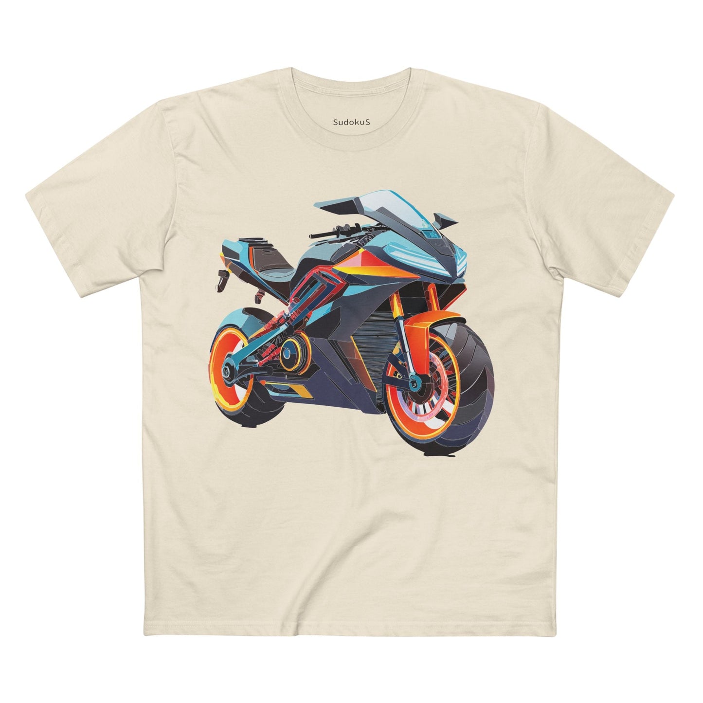 Moto Bike Graphic Unisex 100 Cotton Staple Tee 28