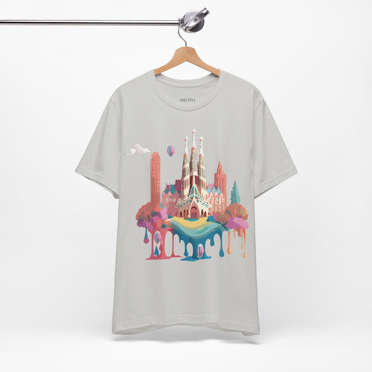 Adelpha Graphic Tee Barcelona Style Unisex Jersey Short Sleeve Vintage Inspired Shirt Casual Wear