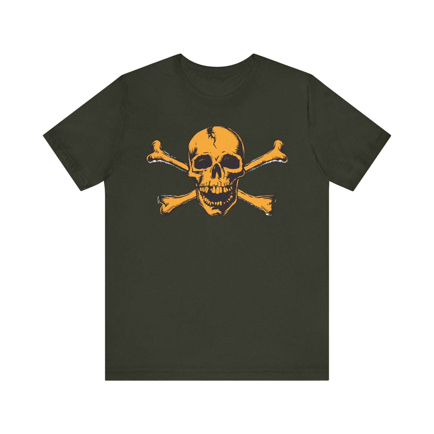 Orange Skull Graphic Design Tee, Skull Shirt, Vintage Tees, Art Design T-Shirt, Vintage Graphic Tee, Art Shirts with Skulls