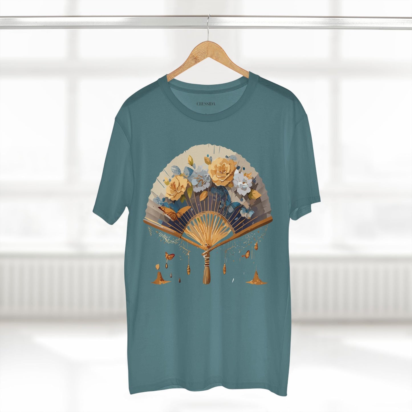 Antique Fan Graphic Design T-Shirt Unisex 100 Cotton Floral Carnival Artwork Tee 2