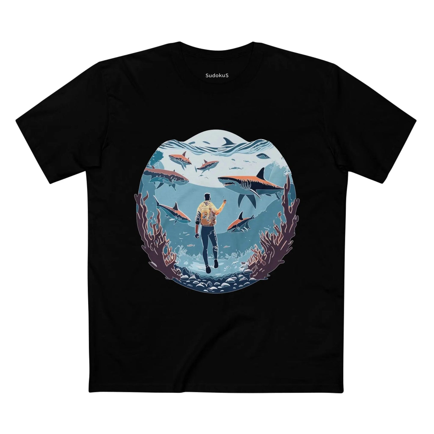Ocean Coast Graphic Unisex 100 Cotton Staple Tee 4