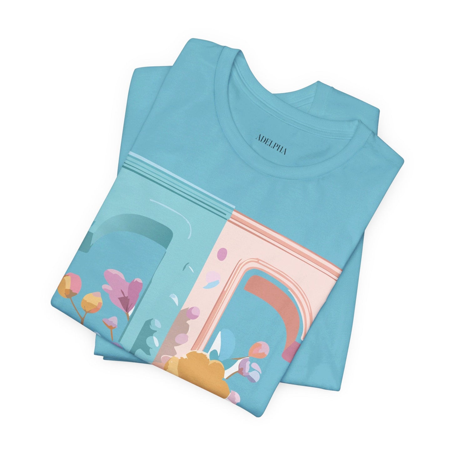 Unisex Short Sleeve Letter T Graphic Featuring Vintage Inspired Artwork