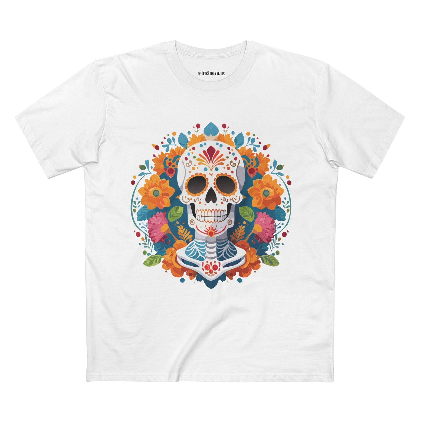 Skull Shirt Unisex Skeleton Tee Premium Cotton Staple With Original Art Design Retro2Nova