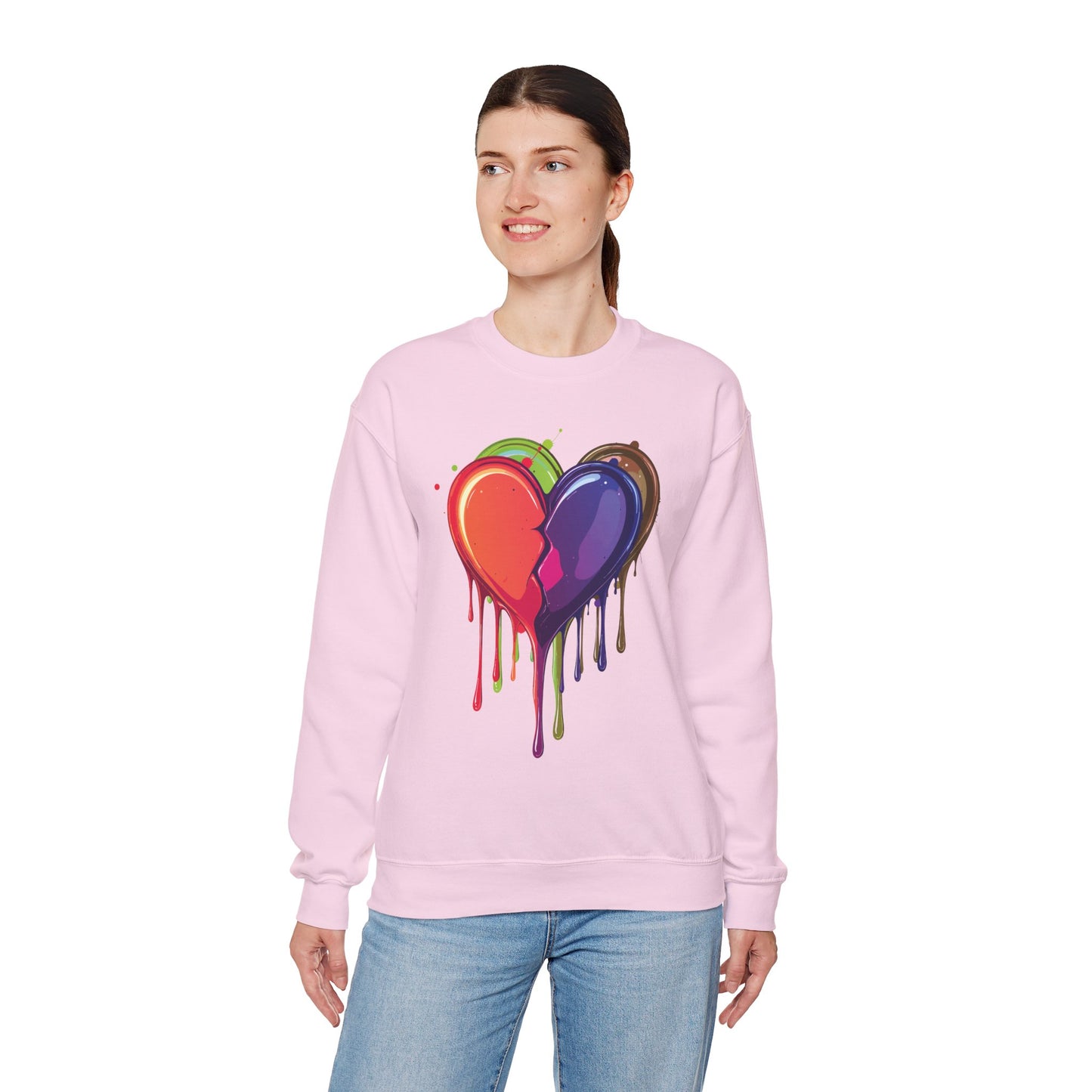 Double Bleeding Heart Sweatshirt, Big Heart Sweatshirt, Love Sweatshirt, Valentine's Day Sweatshirt, Heart Sweatshirt 119