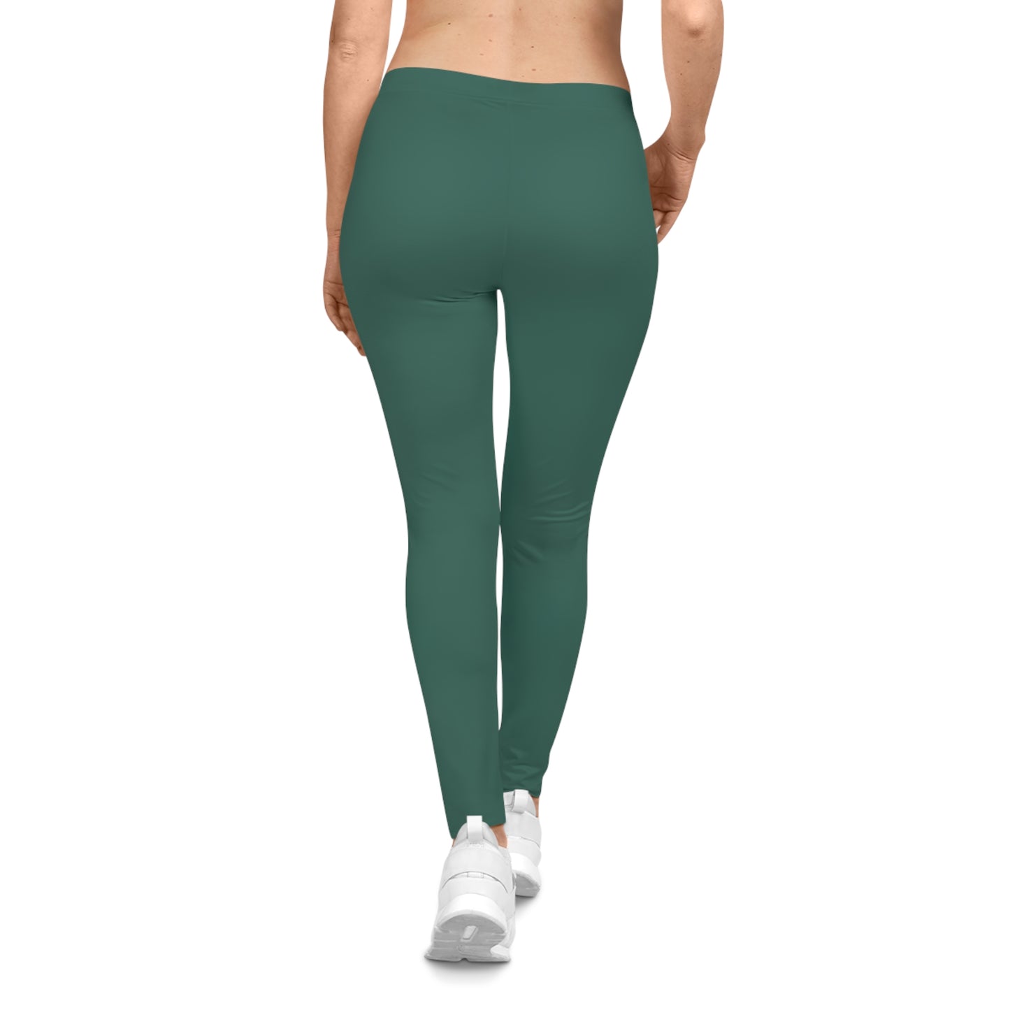 Dark Jungle Green Color Women's Poly-Span Casual Leggings XS-2XL