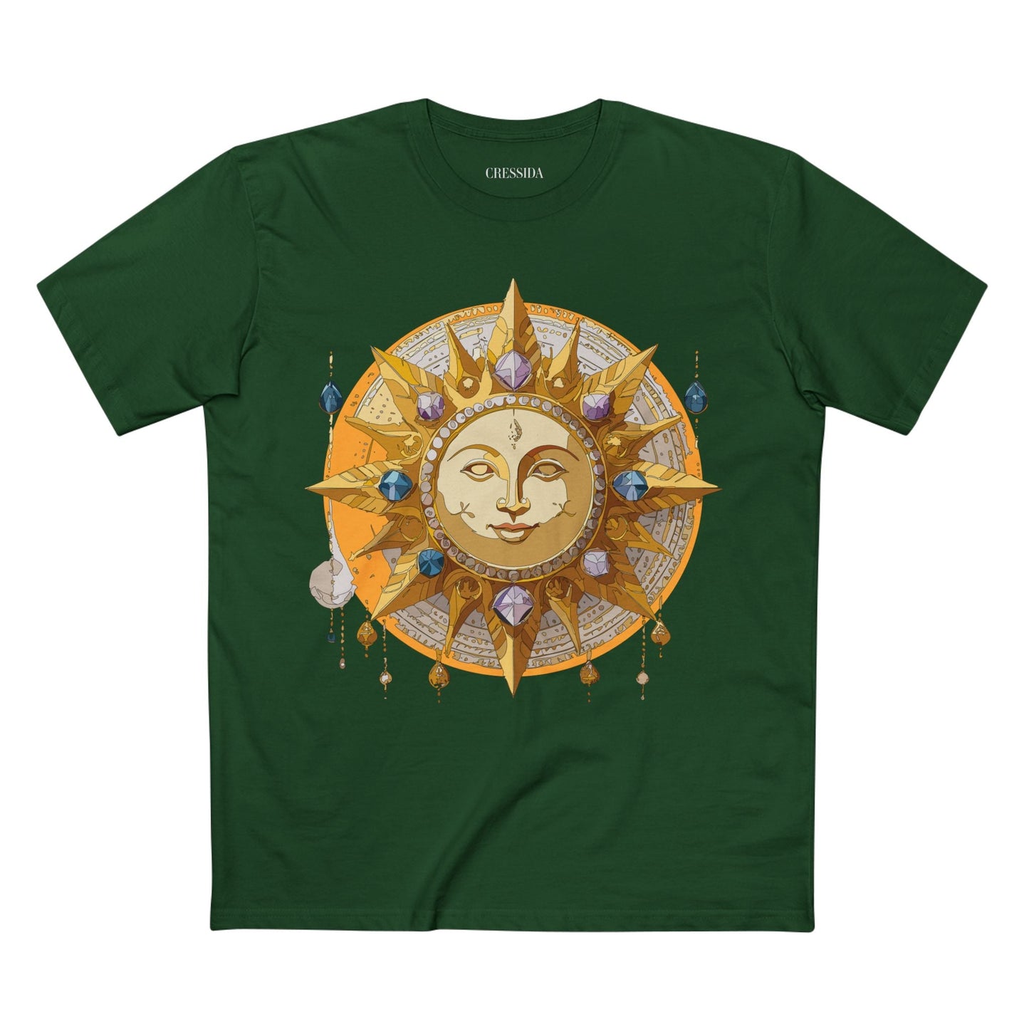 Gold Sun Graphic Unisex 100 Cotton T-Shirt with Golden Art Design 3