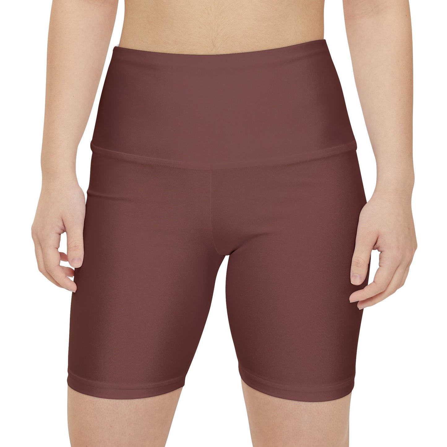 Dark Cooper Workout Shorts — High-Waist Brown Biker Shorts for Women