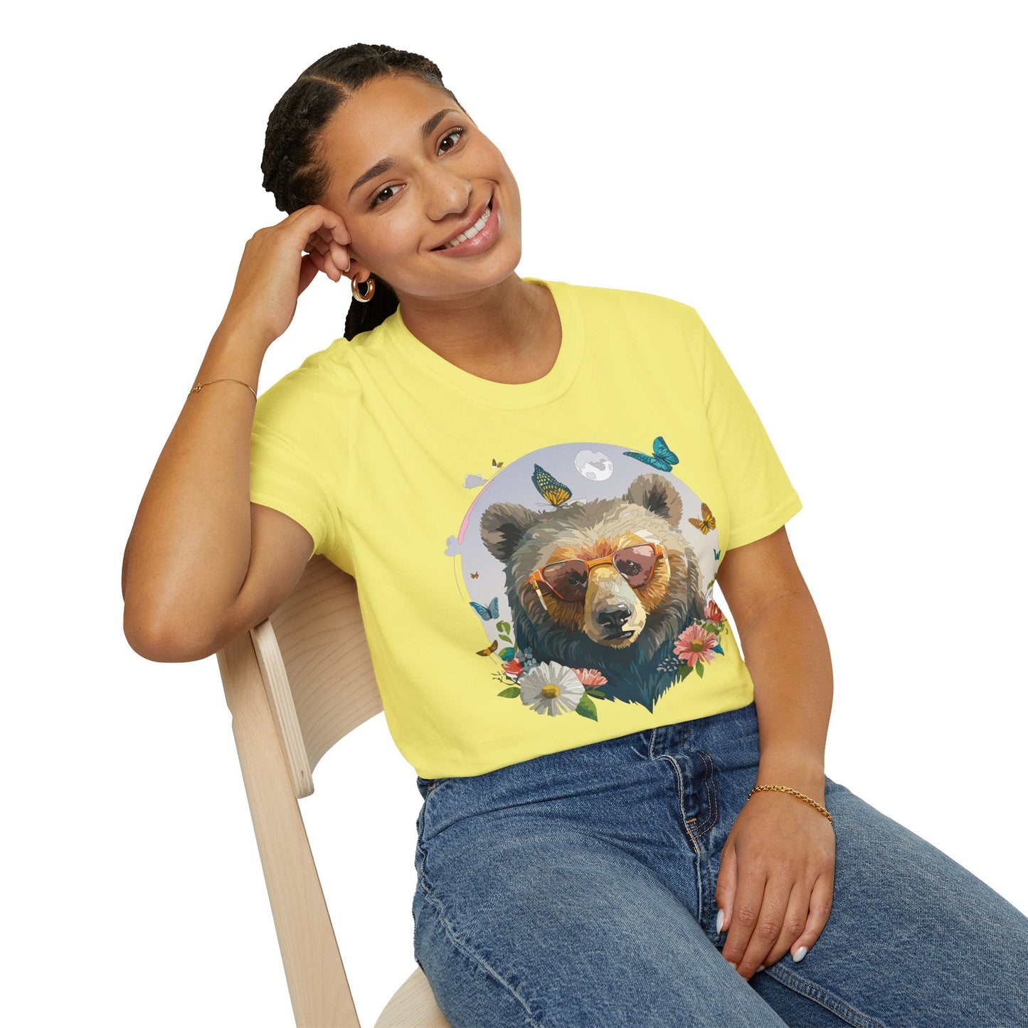 Bear T Shirt Unisex Softstyle Tee 100 Percent Ring Spun Cotton Gildan 64000 Comfortable Wear