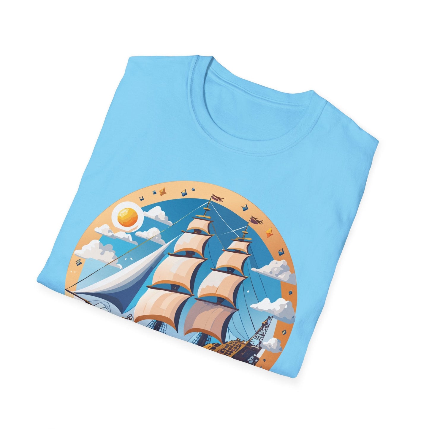Unisex Nautical Frigate Ship T Shirt Vessel Tee Gildan Softstyle 64000 100 Percent Ring Spun Cotton