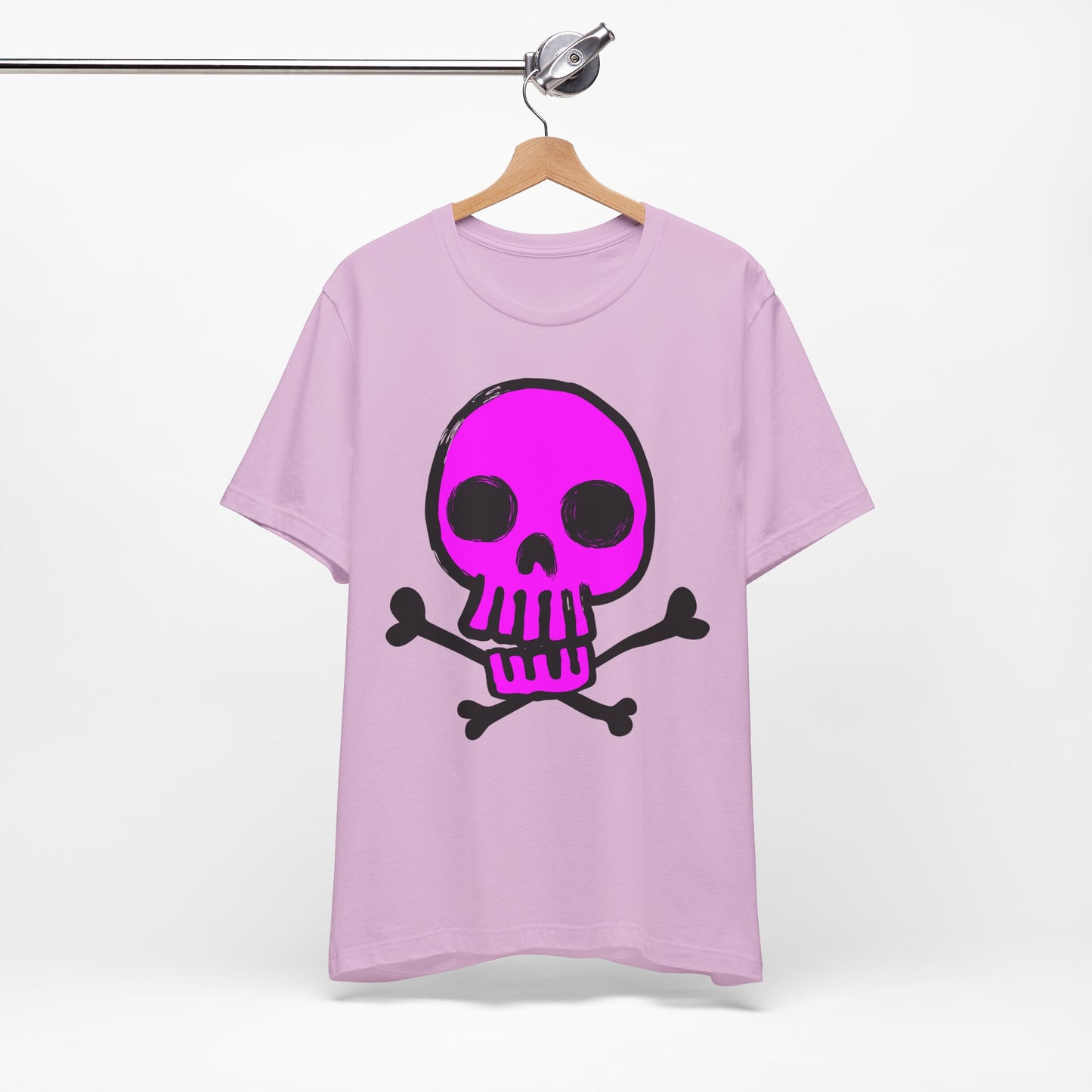 Pink Skull Graphic Design Tee, Skull Shirt, Vintage Tees, Art Design T-Shirt, Vintage Graphic Tee, Art Shirts with Skulls