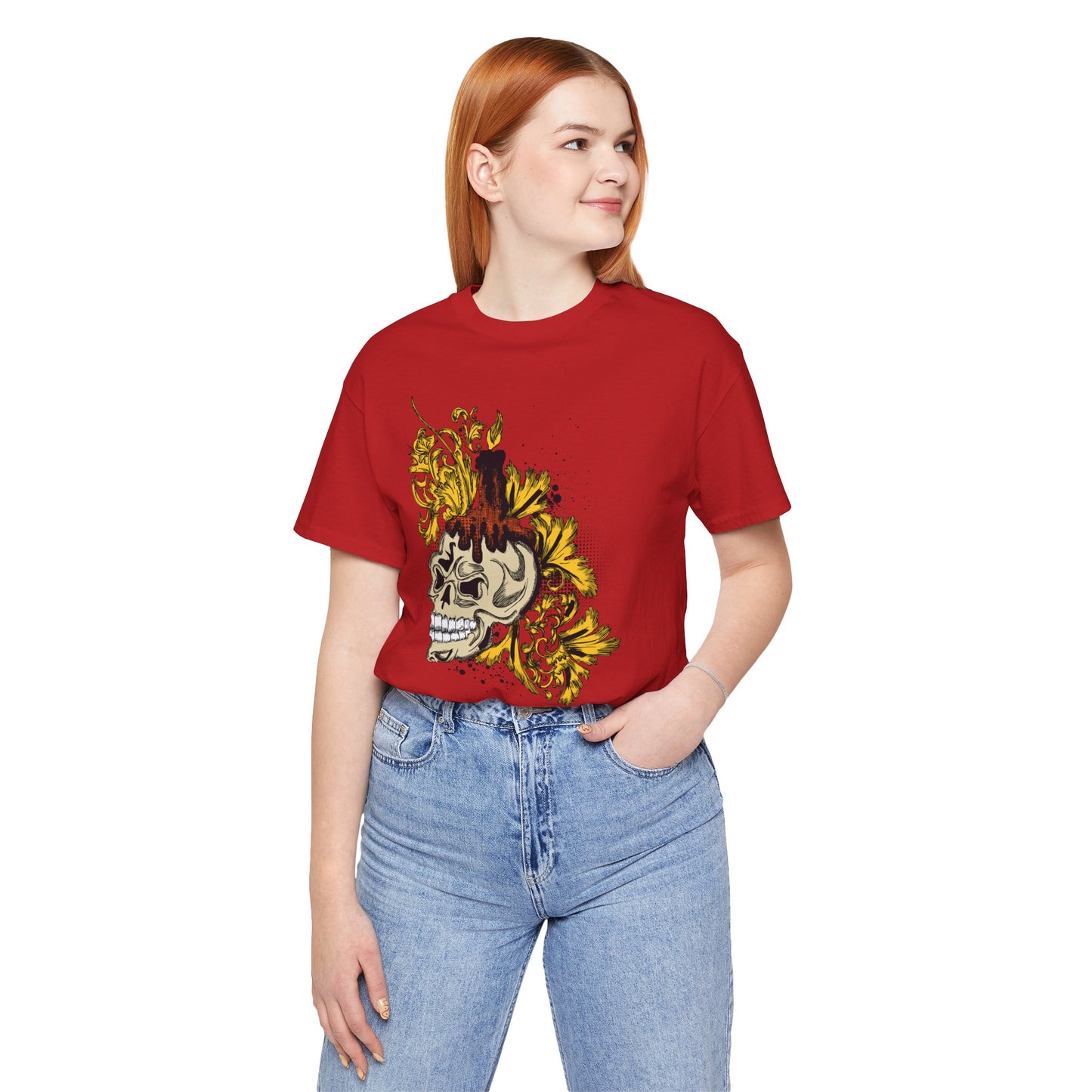 Rock Skull Graphic Design Tee, Skull Shirt, Vintage Tees, Art Design T-Shirt, Vintage Graphic Tee, Art Shirts with Skulls 3