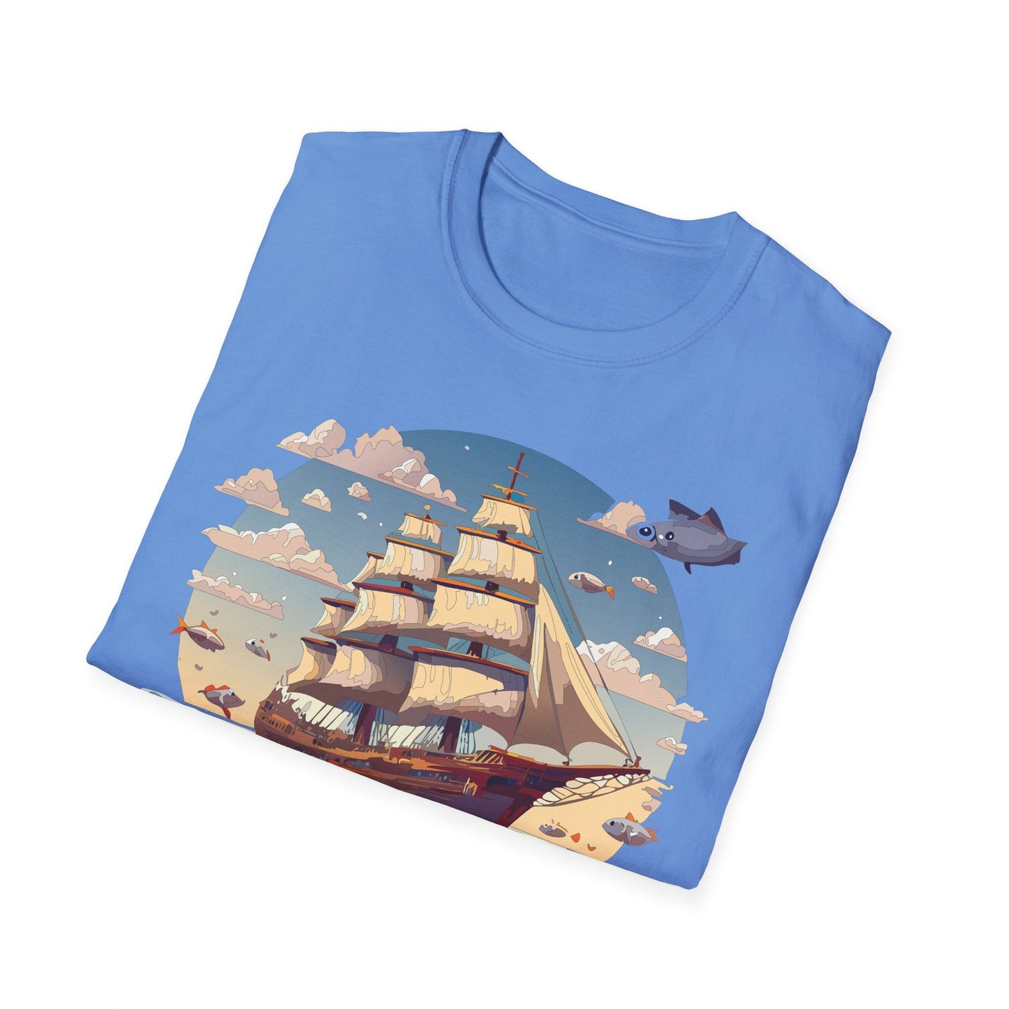Nautical Ship Frigate Vessel T Shirt Unisex Premium Softstyle Cotton Tee Gildan 64000