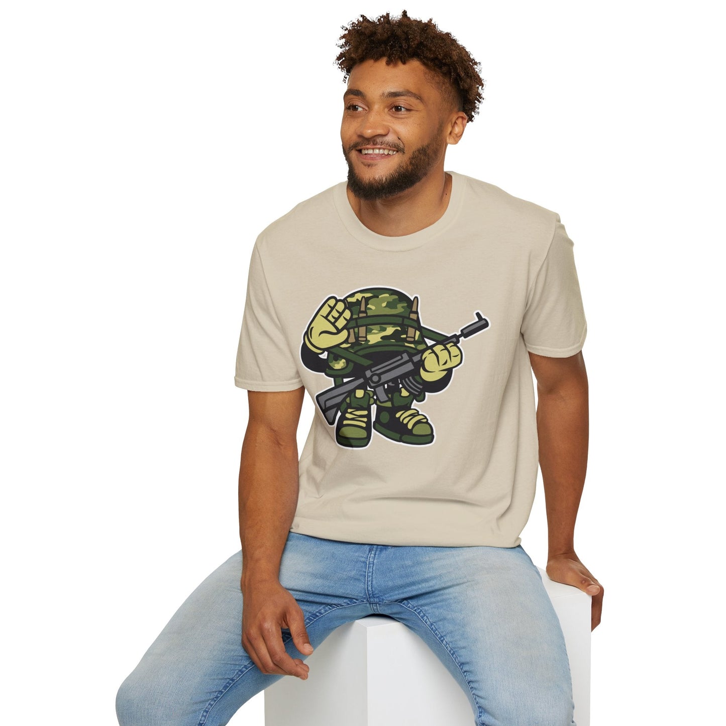 Cartoon T Shirt Animation Tee Funny Art Design Unisex Softstyle 64000 Lightweight Cotton Tee